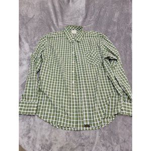 Billy Reid Shirt Mens XXL 2XL Long Sleeve Button‎ Up Standard Cut Plaid Green